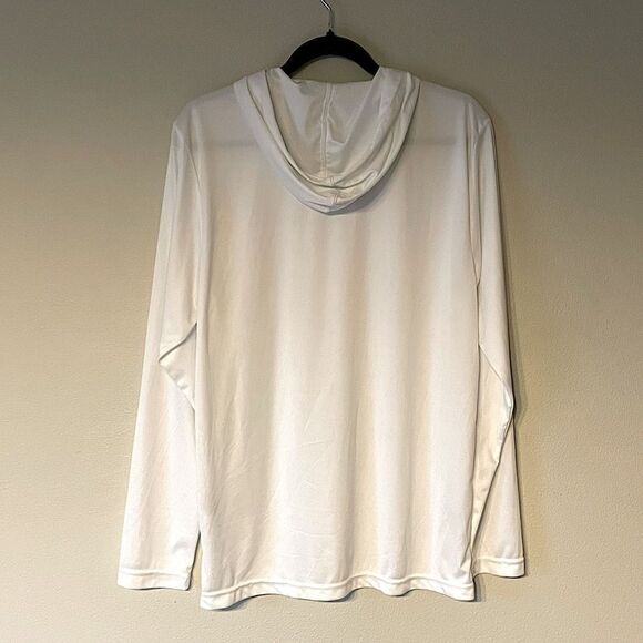 Team 365 Super Soft, Thin, White Long-Sleeve Hoodie. Size Medium. - Picture 2 of 3